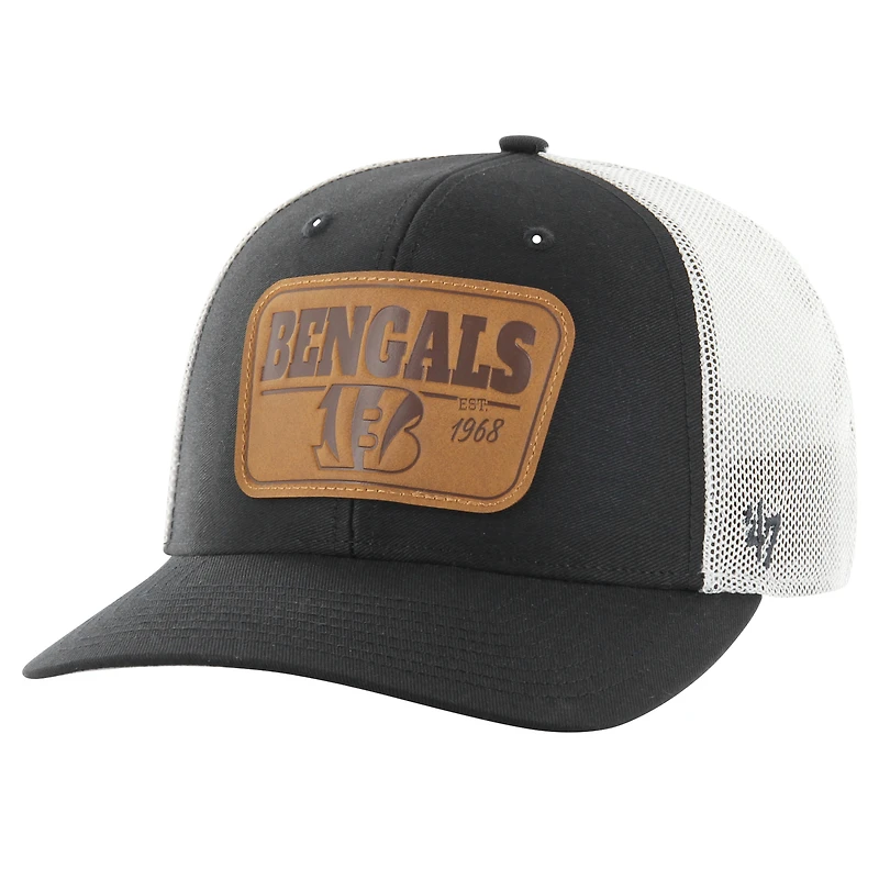 Casquette Thrash Trophy Flex noire/blanche '47 des Bengals de Cincinnati pour homme