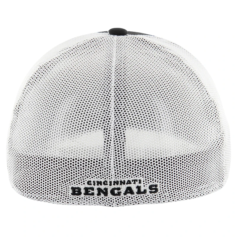 Men's '47 Black/White Cincinnati Bengals Thrash Trophy Flex Hat