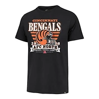 T-shirt noir rétro « 47 » des Bengals de Cincinnati à rayures et logo Franklin