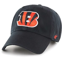 Men's '47 Black Cincinnati Bengals Team Color Clean Up Adjustable Hat