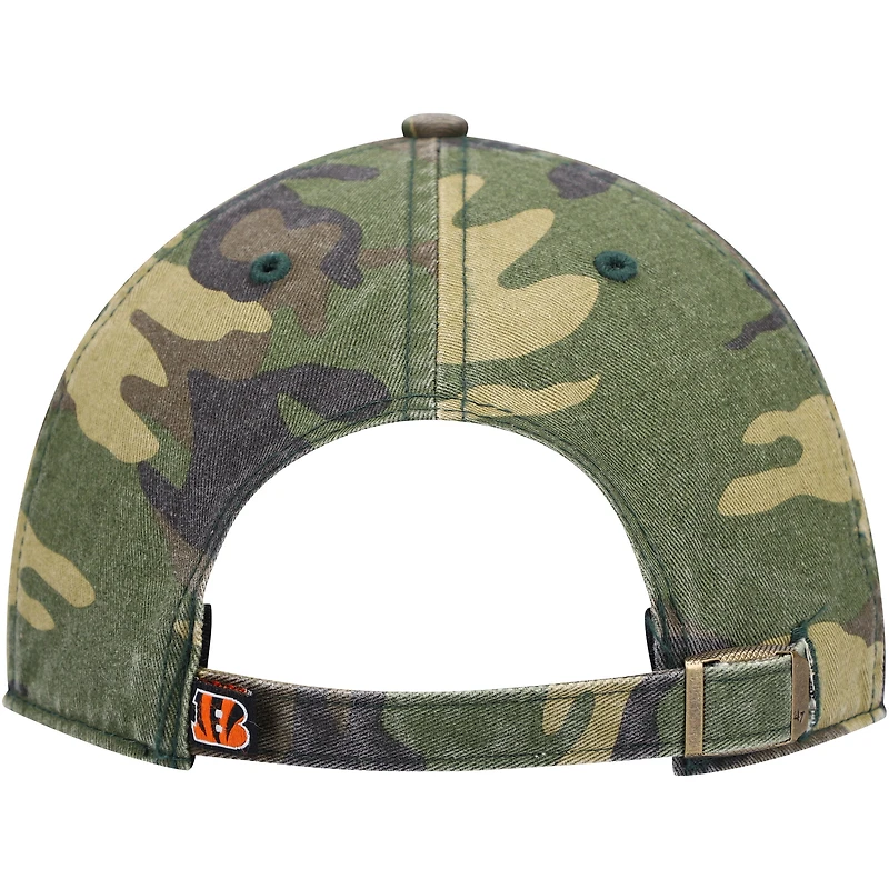 Men's '47 Camo Cincinnati Bengals Woodland Clean Up Adjustable Hat