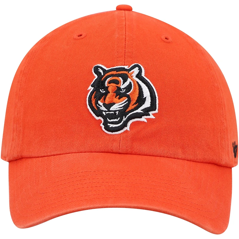 Men's '47 Orange Cincinnati Bengals Secondary Clean Up Adjustable Hat
