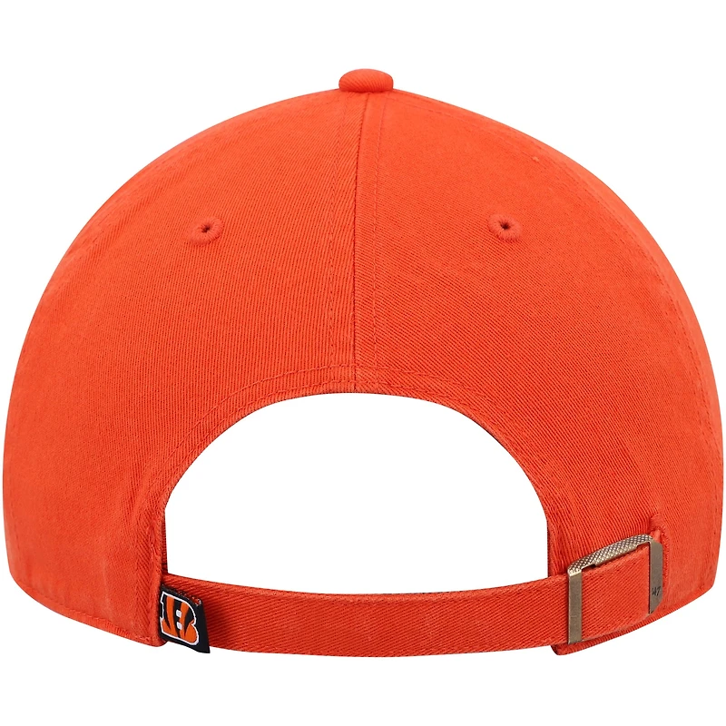 Men's '47 Orange Cincinnati Bengals Secondary Clean Up Adjustable Hat