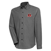 Chemise boutonnée à manches longues et trois couches de compression pour homme Antigua, noir/blanc, des Bengals Cincinnati