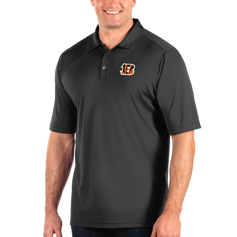 Polo Antigua Charcoal Tribute pour homme, grande taille, Cincinnati Bengals