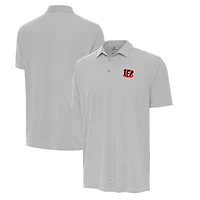 Polo Twine Performance gris/blanc Antigua pour homme des Bengals de Cincinnati