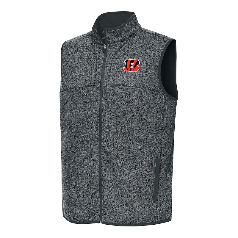 Gilet zippé Fortune pour homme, couleur charbon chiné, des Bengals de Cincinnati