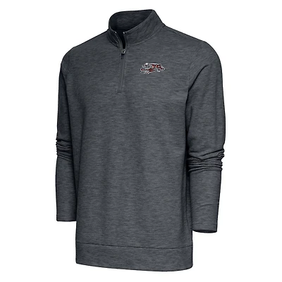 Pull-over à fermeture éclair quart de tour Gambit rétro pour homme, couleur anthracite chiné, logo l'équipe des Bengals Cincinnati
