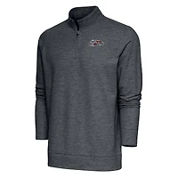 Pull-over à fermeture éclair quart de tour Gambit rétro pour homme, couleur anthracite chiné, logo l'équipe des Bengals Cincinnati