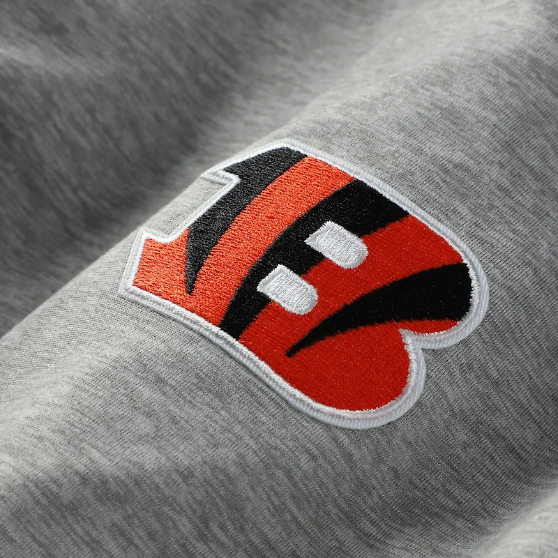 Men's Antigua Heather Gray/Black Cincinnati Bengals Urgent Pullover Hoodie