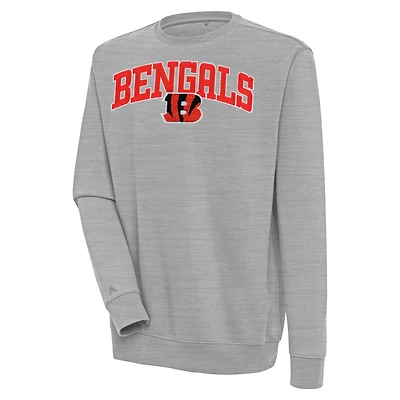 Sweat-shirt en chenille Victory Antigua Heather Grey pour homme des Bengals de Cincinnati