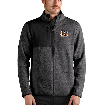 Veste zippée Fortune des Bengals de Cincinnati, couleur noir chiné, pour homme