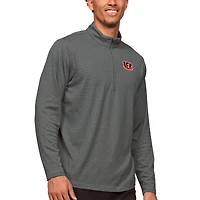 Pull-over zippé Epic Antigua Heathered Anthracite pour homme des Bengals de Cincinnati