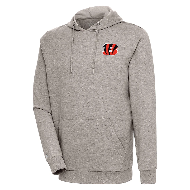Sweat à capuche léger Antigua Oatmeal Cincinnati Bengals Action pour homme