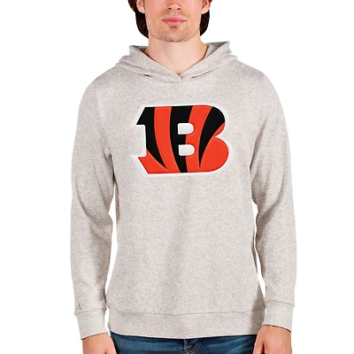 Sweat à capuche pour homme Antigua Oatmeal Cincinnati Bengals Team Absolute