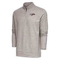 Pull-over à fermeture éclair quart de tour Gambit rétro pour homme avec logo l'équipe des Bengals Cincinnati, motif Antigua Oatmeal