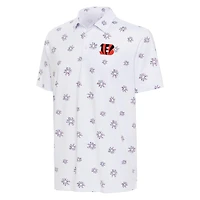 Men's Antigua White Cincinnati Bengals Fireworks Polo