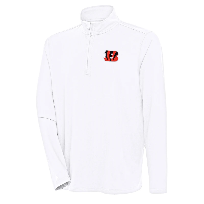 Pull-over blanc à fermeture éclair quart de tour pour homme des Bengals Cincinnati, Hunk, Antigua