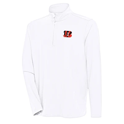 Pull-over blanc à fermeture éclair quart de tour pour homme des Bengals Cincinnati, Hunk, Antigua