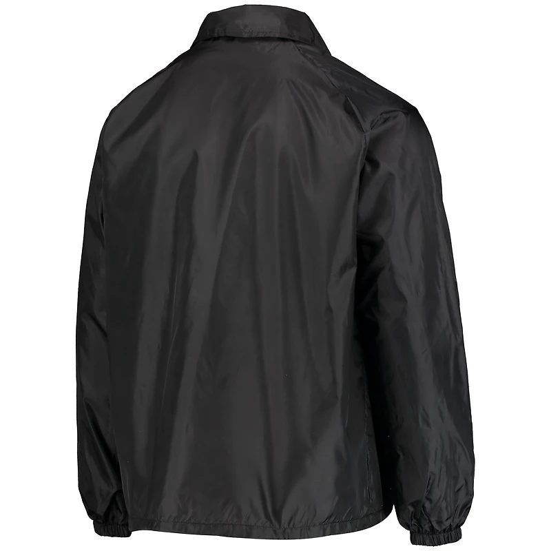 Men's Black Cincinnati Bengals Coaches Classic Raglan Full-Snap Windbreaker Jacket