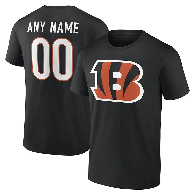 T-shirt noir authentique personnalisé avec nom et numéro des Bengals de Cincinnati pour homme