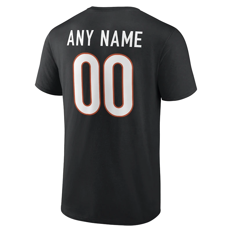 T-shirt noir authentique personnalisé avec nom et numéro des Bengals de Cincinnati pour homme