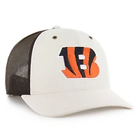Men's Carhartt x '47 Natural/Brown Cincinnati Bengals Undyed Trucker Adjustable Hat