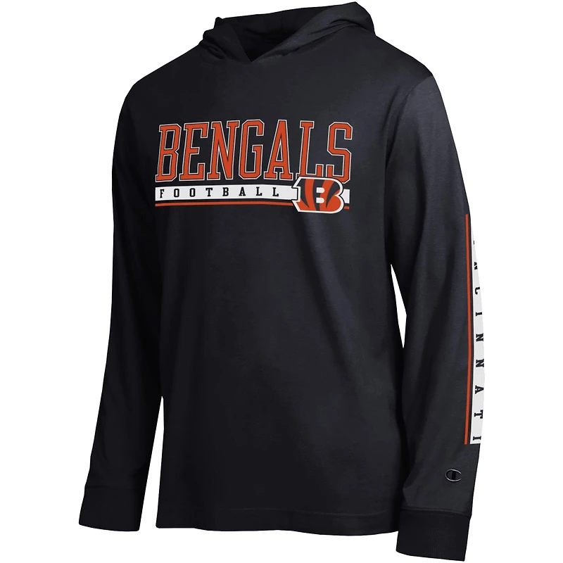 T-shirt à capuche Champion noir pour homme, modèle All Star des Bengals de Cincinnati