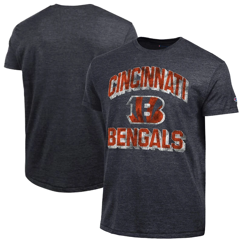 T-shirt Champion noir pour homme, modèle Ultimate Tri-Blend des Bengals de Cincinnati