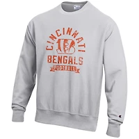 Sweat-shirt en molleton à tissage inversé Champion Heather Grey pour homme des Bengals de Cincinnati