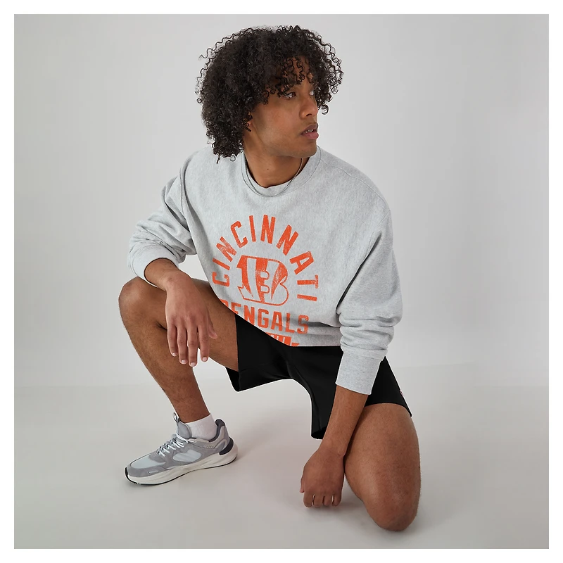 Men's Champion Heather Gray Cincinnati Bengals Reverse Weave Fleece Pullover Sweatshirt