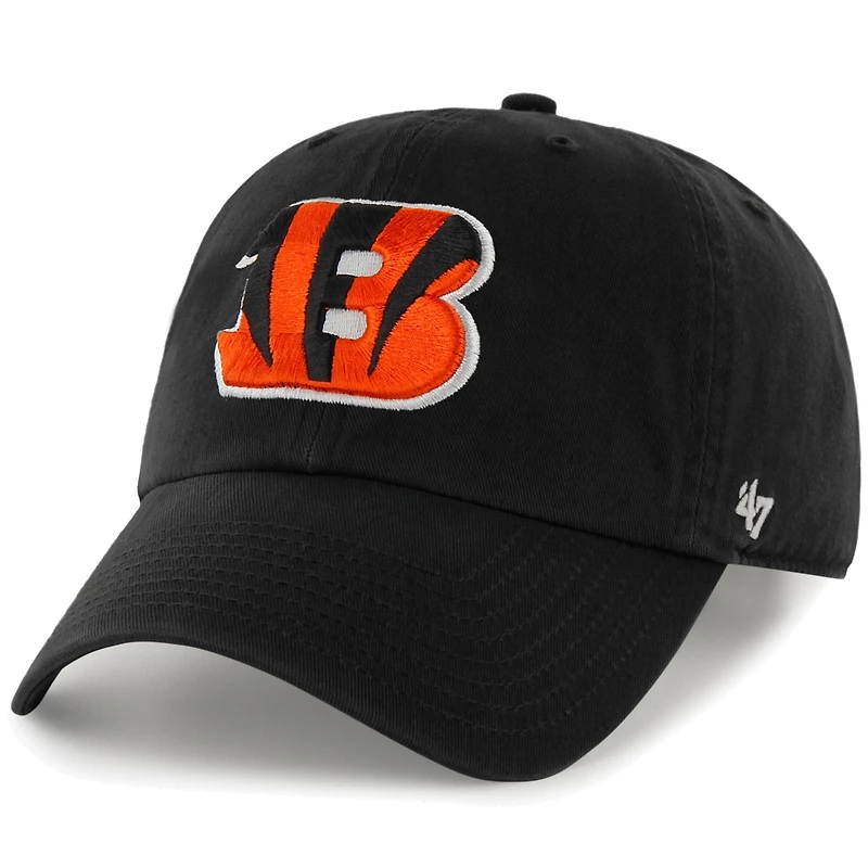 Casquette ajustable pour homme Cincinnati Bengals '47 Brand Black Cleanup
