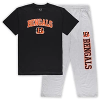 Concepts pour homme Noir/gris chiné Sport Cincinnati Bengals Big & Tall T-shirt et pantalon Ensemble de nuit