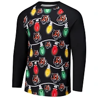 Ensemble haut à manches longues et pantalon en tricot raglan Garland des Bengals de Cincinnati pour homme Concepts Sport noir