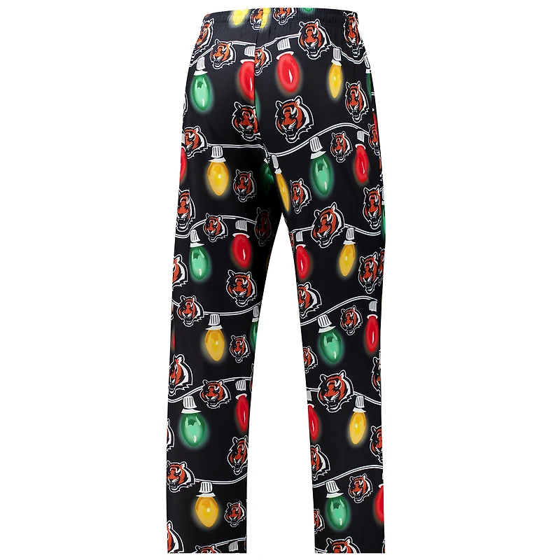Ensemble haut à manches longues et pantalon en tricot raglan Garland des Bengals de Cincinnati pour homme Concepts Sport noir
