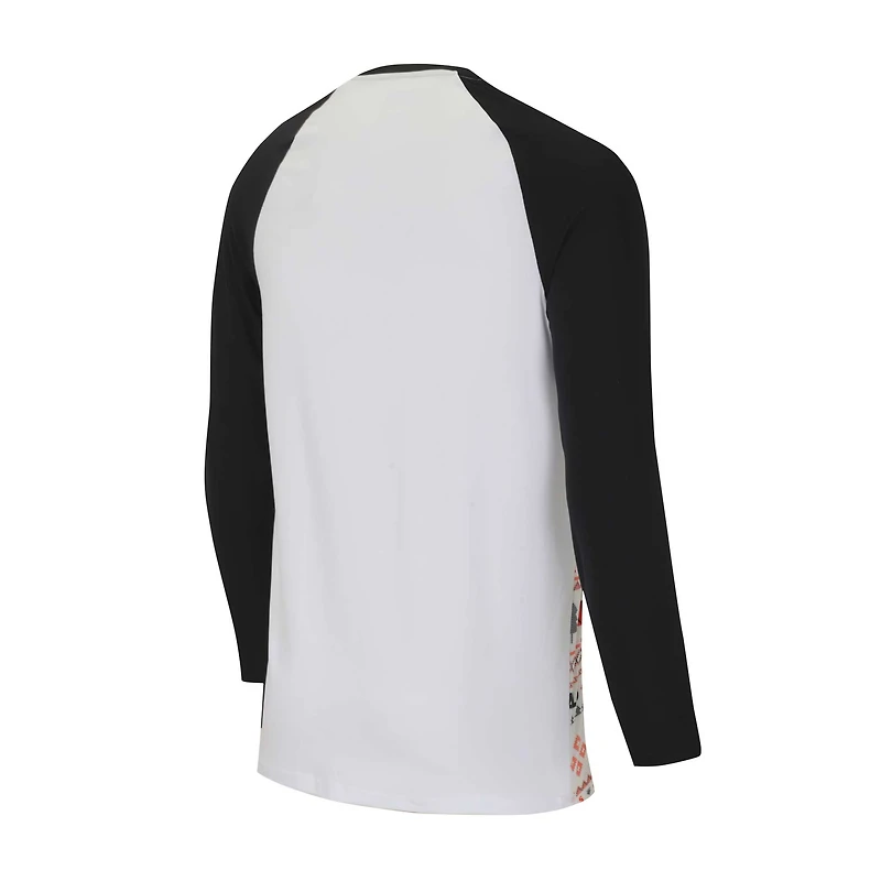 Ensemble de nuit pour homme Concepts Sport blanc/noir Cincinnati Bengals Tinsel Raglan à manches longues et pantalon