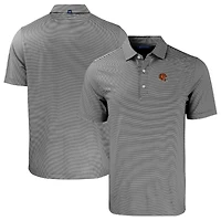 Men's Cutter & Buck  Black/White Cincinnati Bengals Helmet Big Tall Forge Eco Double Stripe Stretch Recycled Polo