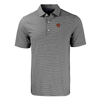 Men's Cutter & Buck  Black/White Cincinnati Bengals Helmet Big Tall Forge Eco Double Stripe Stretch Recycled Polo