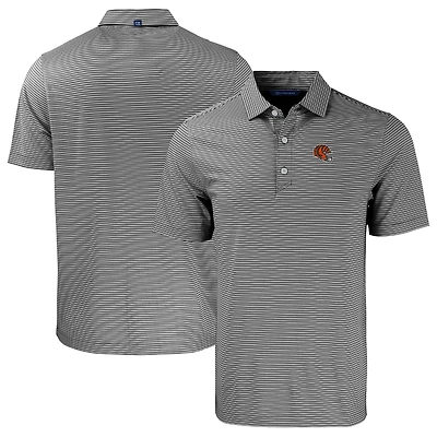 Men's Cutter & Buck  Black/White Cincinnati Bengals Helmet Big Tall Forge Eco Double Stripe Stretch Recycled Polo