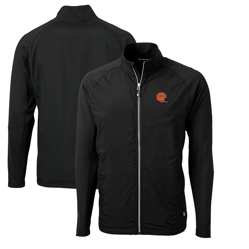 Veste hybride recyclée entièrement zippée pour homme, coupe-vent et noir des Bengals de Cincinnati, Adapt Eco Knit, ...