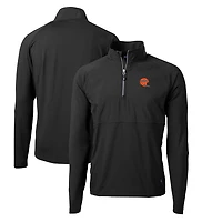 Men's Cutter & Buck Black Cincinnati Bengals Adapt Eco Knit Hybrid Recycled Quarter-Zip Throwback Pullover Top