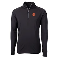 Men's Cutter & Buck Black Cincinnati Bengals Adapt Eco Knit Stretch Recycled Big Tall Quarter-Zip Throwback Pullover Top