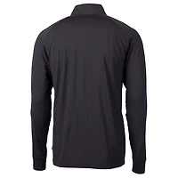 Men's Cutter & Buck Black Cincinnati Bengals Adapt Eco Knit Stretch Recycled Big Tall Quarter-Zip Throwback Pullover Top