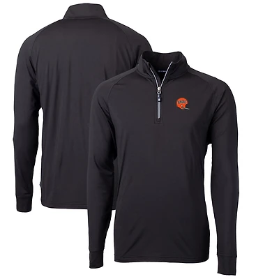 Men's Cutter & Buck Black Cincinnati Bengals Adapt Eco Knit Stretch Recycled Big Tall Quarter-Zip Throwback Pullover Top