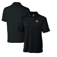 Men's Cutter & Buck Black Cincinnati Bengals Throwback Logo DryTec Genre Textured Solid Polo