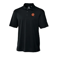 Men's Cutter & Buck Black Cincinnati Bengals Throwback Logo DryTec Genre Textured Solid Polo