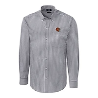 Chemise boutonnée à manches longues et extensible pour homme, couleur anthracite, motif casque des Bengals de Cincinnati, Cutter & Buck
