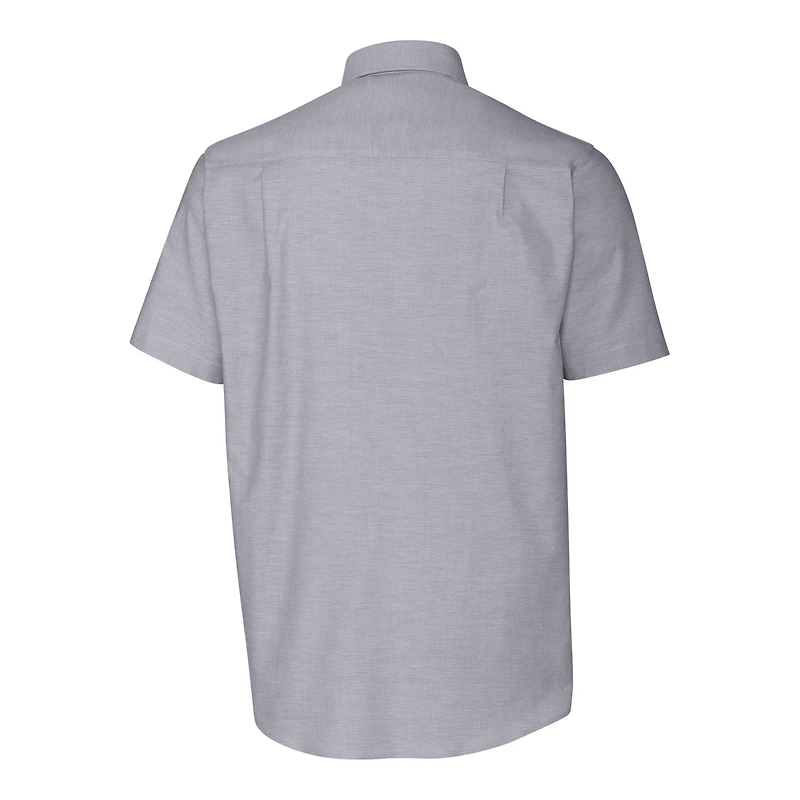 Chemise boutonnée à manches courtes en oxford extensible avec logo rétro des Bengals de Cincinnati, couleur anthracite, pour homme, Cutter & Buck