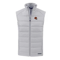 Men's Cutter & Buck Gray Cincinnati Bengals Helmet Evoke Hybrid Eco Softshell Recycled Full-Zip Vest