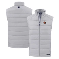 Men's Cutter & Buck Gray Cincinnati Bengals Helmet Evoke Hybrid Eco Softshell Recycled Full-Zip Vest